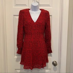 ALICE + OLIVIA RED LEOPARD DRESS